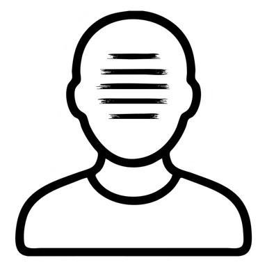 icon for 'Prefer not to answer', person silhouette with a blurred or obscured face, simple and modern sticker