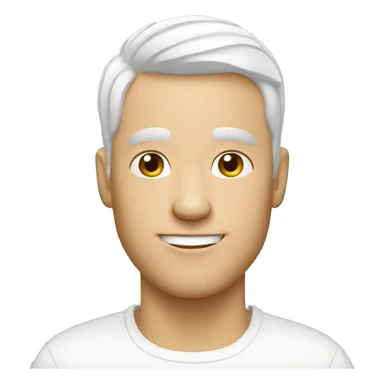 white guy with white very short hair sticker