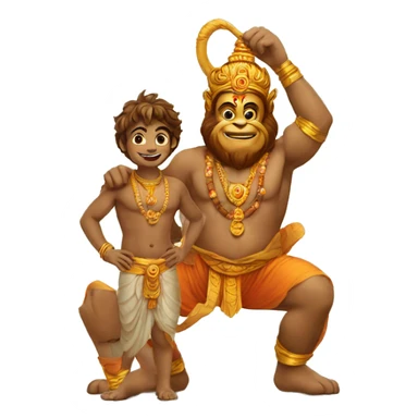 Hanumanji with a boy  sticker