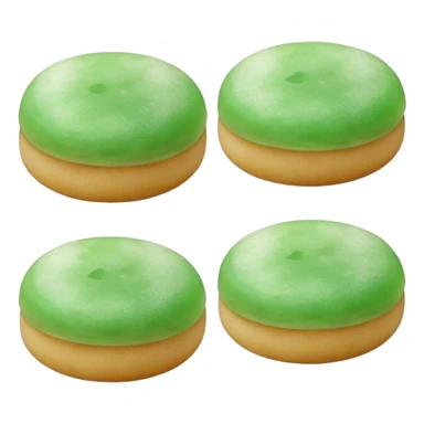 four green round warabi mochi o n sticker