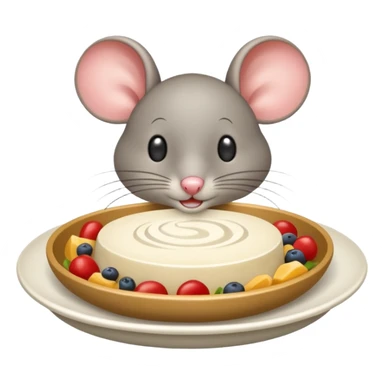 Mouse fertada dish of food sticker