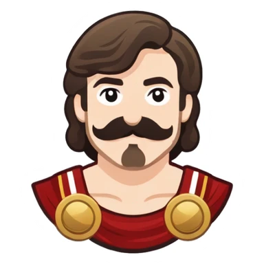 white man with a mustache and mullet hairstyle in an ancient roman warrior outfit sticker
