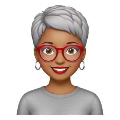 Light skinned Black girl with red glasses short natural gray haircut celebrating Black history month sticker
