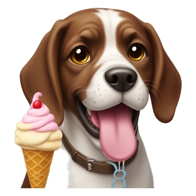 A dog with ice-cream  sticker