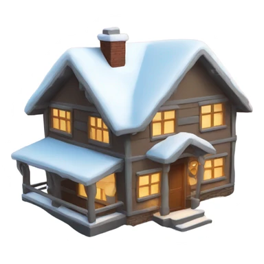 House with snow on it sticker