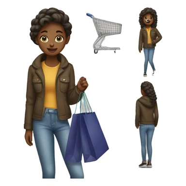 Girl shopping sticker