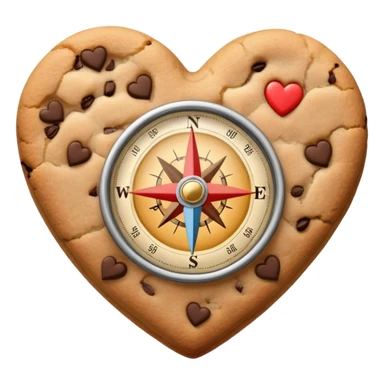 cookie heart with compass sticker