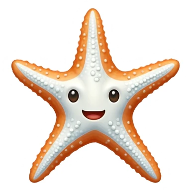all white star fish sticker