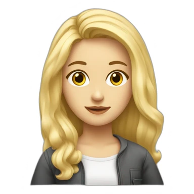 Blonde Girl studying in art school sticker