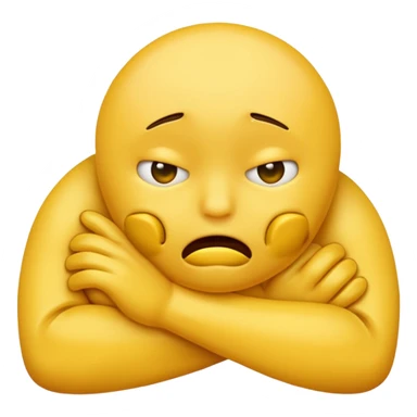 Sad emoji strangling himself sticker