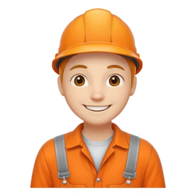 cute emoji of someone in orange overalls sticker