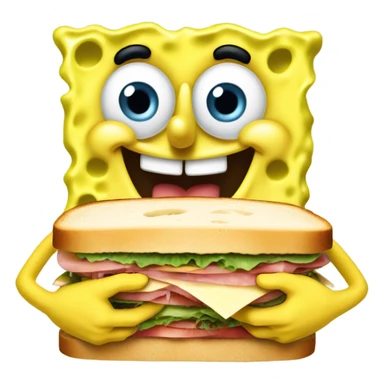 SpongeBob SquarePants eating sandwich sticker