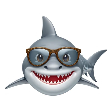 "Sea Profit" - a shark in Louis Vuitton glasses, ready to catch profit. sticker