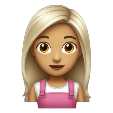 niña con cola en cabello piel clara sticker