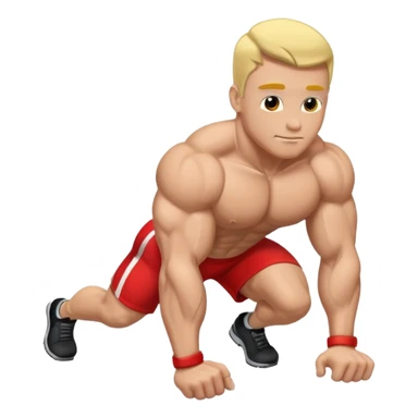 Bodybuilder bold doing pushups sticker