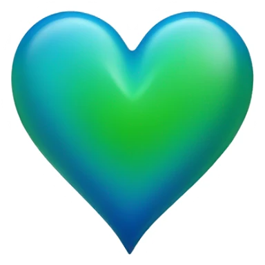 Blue and green heart sticker