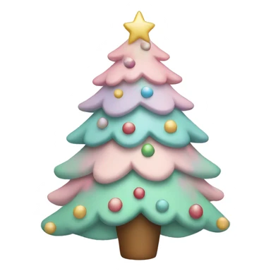 Pastel Christmas tree sticker