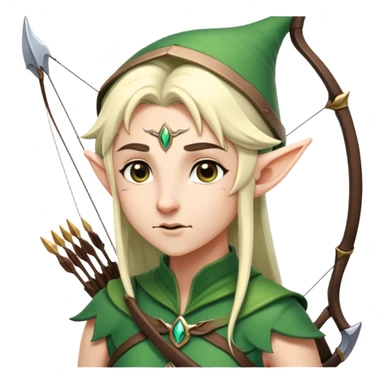 elf archer portrait, head and shoulder sticker