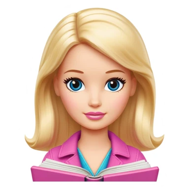 barbie writing on her journal sticker