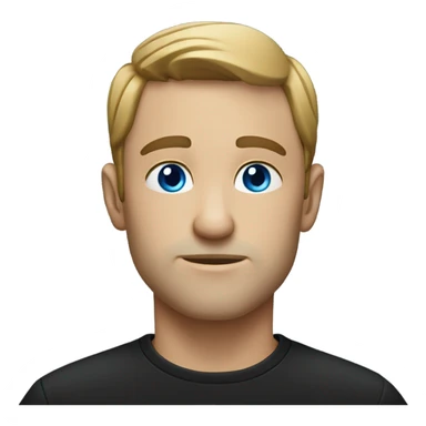 thoughtful male in black shirt blue eyes sticker