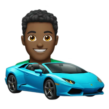 green and blue lambo sticker