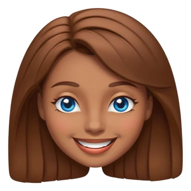 mulher morena de olhos azuis sorrindo e piscando um olho sticker