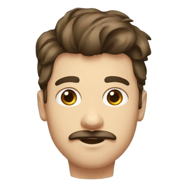 jeune homme avec un bouc et une moustache et des cheveux mi long sticker