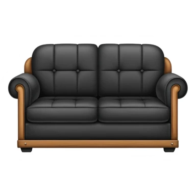 Minimalistic flat vector icon, iOS style, thin black contour on white background. Old sofa divided into two halves: one side worn out and shabby, the other side new and modern. Clean, no text, no shadows. sticker