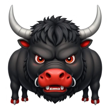angry black bull with red eyes sticker