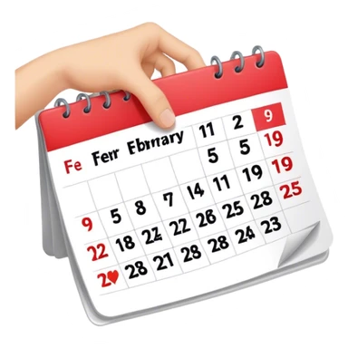 Flipping the calendar of February sticker