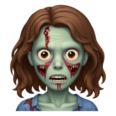 zombie com cabelo ondulado marrom e sem franja sticker