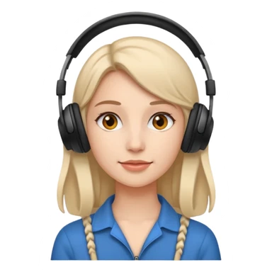 woman with on-ear headphones sticker