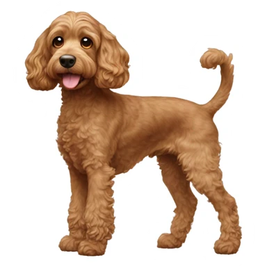 Cockapoo dog with hind leg lifted sideways sticker