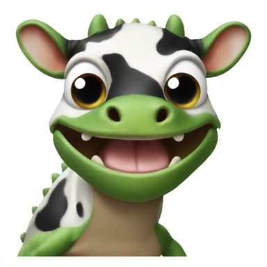 lizard with cow looking face overlay sticker