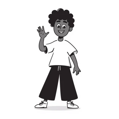 Black man with grills, waving hi sticker