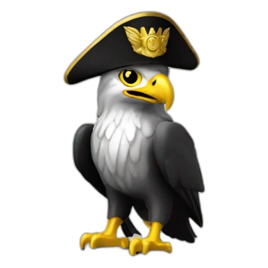 statue golden eagle with napoleon tricorne hat sticker