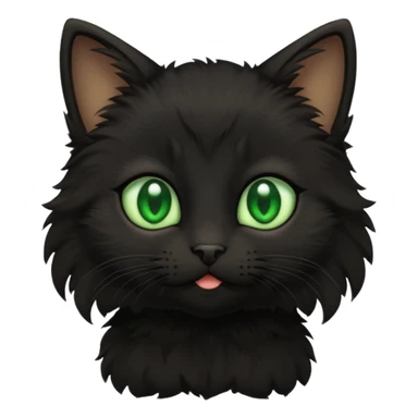 A photo-realistic digital illustration of a black kitten sticker