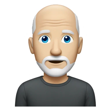 Totally Bald white man with greying goatee blue eyes  sticker
