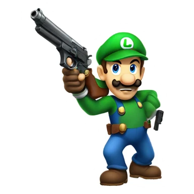 Luigi with a gun sticker