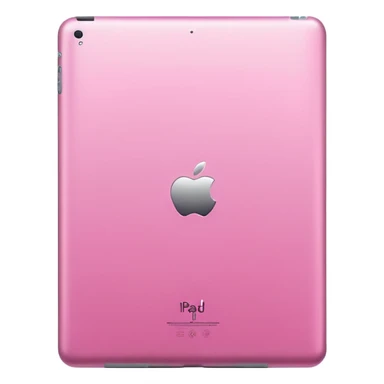  pink iPad (Apple tablet) with sleek metallic finish, minimal and modern design, soft reflections, isolated on transparent background, realistic style" sticker