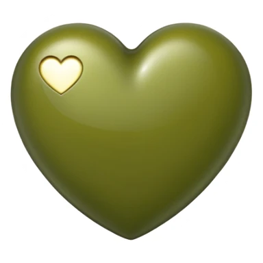 Make a olive green heart sticker