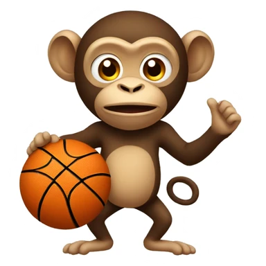 Monkey with basketball sticker