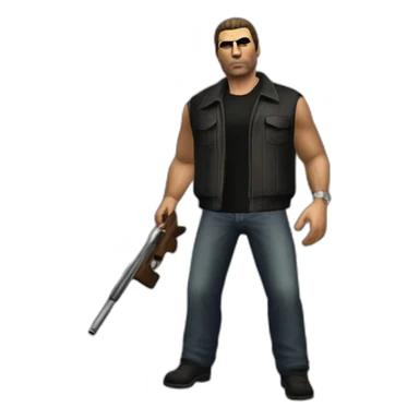 GTA III Italian Mafia man with shotgun sticker
