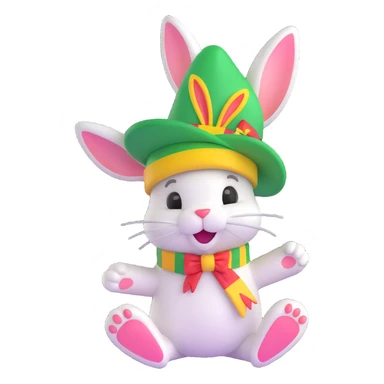 a relaxed and happy bunny with Jamaican colors and reggae vibes sticker