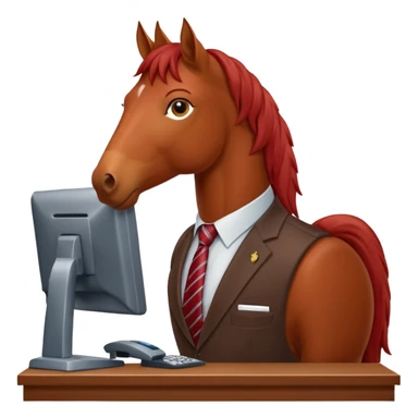 red horse who is a smart bank clerk sticker