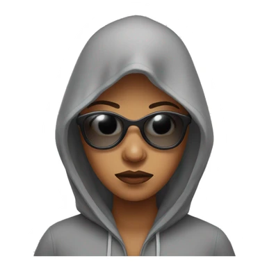 annoyed bougee girl with sunglasses and hood on sticker