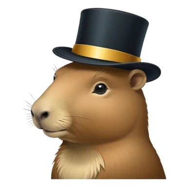 Make a capybara With a top hat sticker