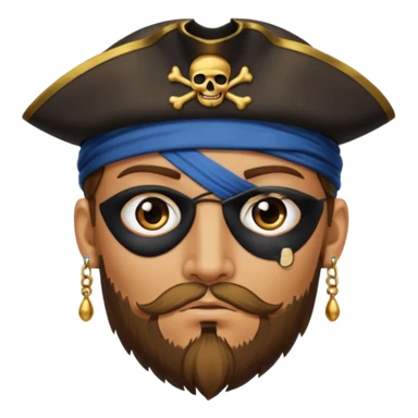Eye patch pirate with earring, one eye covered
 sticker