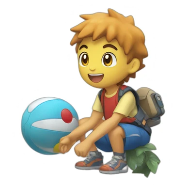 Un Pokémon qui joue à la play sticker