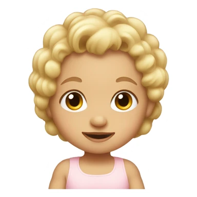 cute blonde baby with one curl on head sticker
